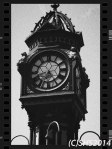 Black and white photograph of a clock tower by susan sheldon nolen